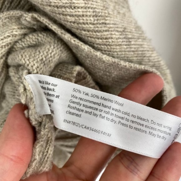 Eileen Fisher Beige Cowl Neck Asymmetrical Top PS - Picture 4 of 4